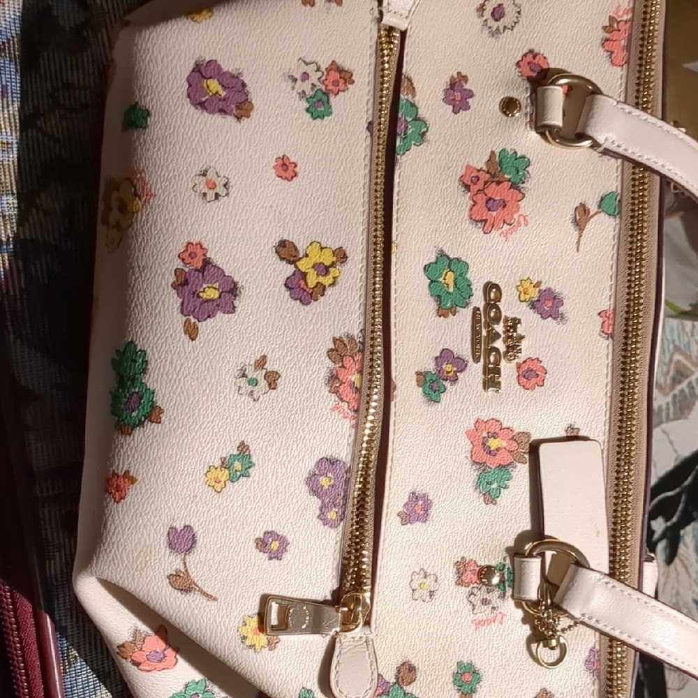 Coach Floral Cream Bag